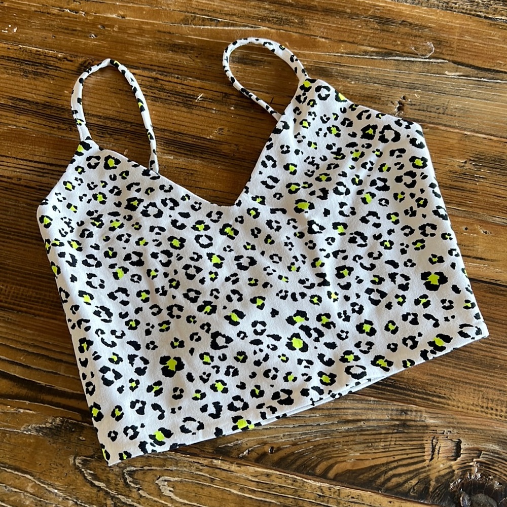 NEW BB Dakota Soft Beige Leopard Print Sports Bra